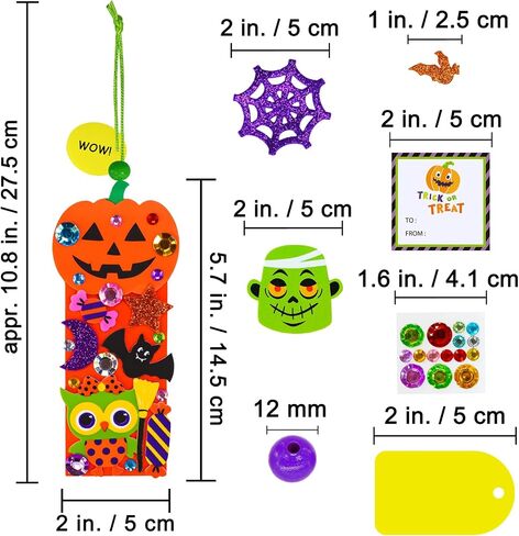 Winlyn 24 Sets Halloween Craft Kits Fall Crafts Diy Monster Spider Jack-O-Lantern Bookmark Orgenment مجموعات فنون الرغوة الفنون والحرف اليدوية للأطفال. in Saudi Arabia