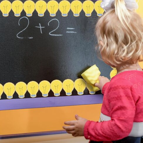 32.8 FT LIGHT LIGHT BULB BULLETIN BORRORD GROOVY TRIM TRIM SELF LOSTSIVE TO SCHOOL BULLETIN PORLOY Roll for Science Math Classroom Office Chalkboard Party Decor in Kuwait