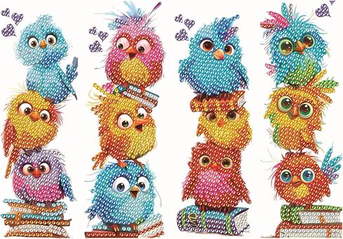 4pcs Bird Diamond Art Bookmarks,Diamond Painting Bookmarks Kits for Adult,DIY Gem Art Small Crafts with Rhinestone Tassel,Paint by Diamonds for Graduation Birthday Reader Gifts. (Bird) in Saudi Arabia