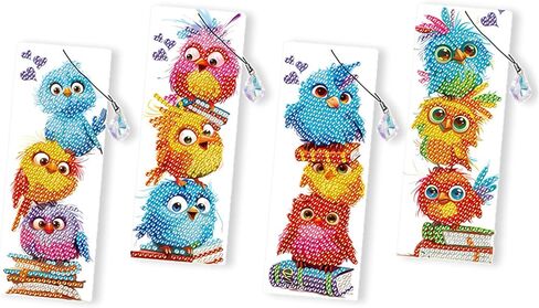 4pcs Bird Diamond Art Bookmarks,Diamond Painting Bookmarks Kits for Adult,DIY Gem Art Small Crafts with Rhinestone Tassel,Paint by Diamonds for Graduation Birthday Reader Gifts. (Bird) in Saudi Arabia