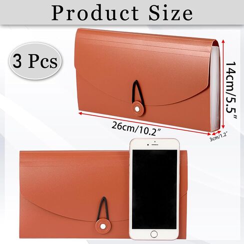 BTSKY 3 Pack Expanding File Folder – New 13 Pockets Small Accordion File Folder Expandable Card Ticket Holder File Storage Folder Check Bill Receipt Folders Plastic Wallet Case (Grey) in Saudi Arabia