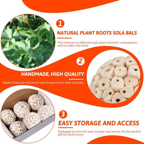 6 عبوة Bird Toy Sola Balls ، Parrot Norture Puck Phetmding & Fraging Toy ، كرات قدم الطيور لكوكاتيل كونور بودجي ببناء أرنب غينيا خنزير شينشيلا أرنب in Kuwait