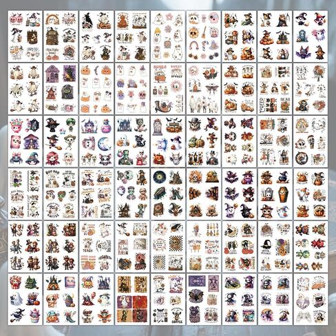 Halloween Sticker Book, 54 Sheets 366 Pcs Journaling Scrapbooking Stickers for Journaling Scrapbooking Bullet Journals Planners Letter Card Making Collage Art Crafts Water Bottle in Kuwait