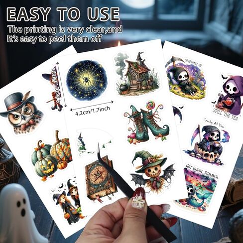Halloween Sticker Book, 54 Sheets 366 Pcs Journaling Scrapbooking Stickers for Journaling Scrapbooking Bullet Journals Planners Letter Card Making Collage Art Crafts Water Bottle in Kuwait
