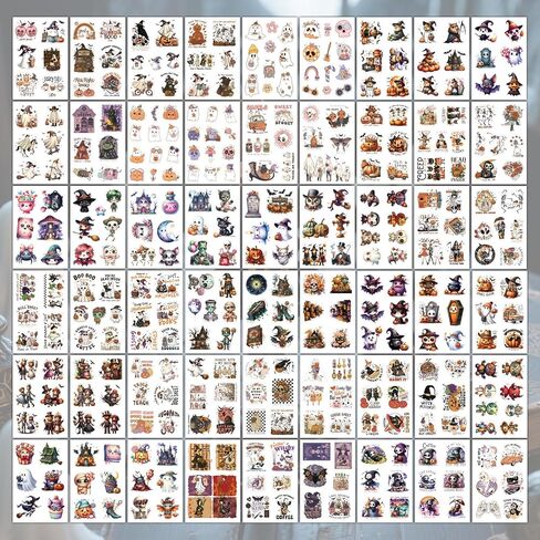 Halloween Sticker Book, 54 Sheets 366 Pcs Journaling Scrapbooking Stickers for Journaling Scrapbooking Bullet Journals Planners Letter Card Making Collage Art Crafts Water Bottle in Kuwait