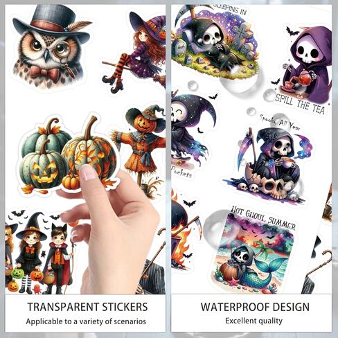 Halloween Sticker Book, 54 Sheets 366 Pcs Journaling Scrapbooking Stickers for Journaling Scrapbooking Bullet Journals Planners Letter Card Making Collage Art Crafts Water Bottle in Kuwait