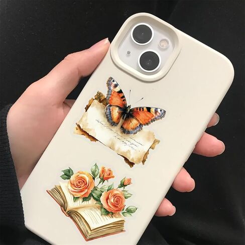 Maple Leaves Stickers 60PCS Realistic Transparent Stickers for Maple Leaves,Colorful Waterproof Sticker for Laptop,Stationery,Luggage,Scrapbooking,Water Bottles,Gifts,Journaling,Planner in Kuwait