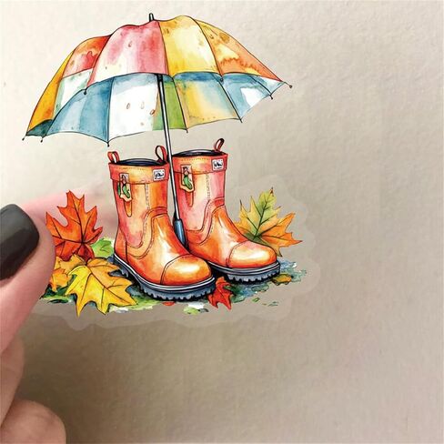 Maple Leaves Stickers 60PCS Realistic Transparent Stickers for Maple Leaves,Colorful Waterproof Sticker for Laptop,Stationery,Luggage,Scrapbooking,Water Bottles,Gifts,Journaling,Planner in Kuwait