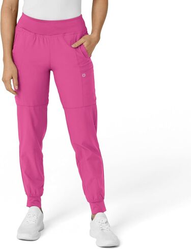 WonderWink W123 Women’s Comfort Waist Cargo Jogger Pant — Hot Pink, Large in Saudi Arabia