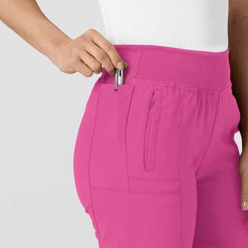 WonderWink W123 Women’s Comfort Waist Cargo Jogger Pant — Hot Pink, Large in Saudi Arabia