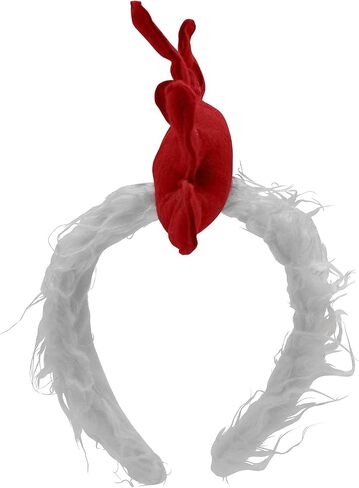 White Rooster Chicken Costume Kit - Fuzzy Headband Tail Beak Nose Mask Costume Accessory Set, Multi-Color, One Size in Saudi Arabia