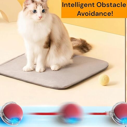 Interactive Electric Automatic Rolling Moving Rechargeable Self Play Stimulation Toy,Smart Pet Chase Ball with Speedy Tail Rope for Bored Indoor Cats Enrichment,stimulating Dogs Toy Small Dogs (Green) in Saudi Arabia