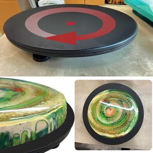 15.8" Resin Leveling Turntable | Non-Slip Silicone Craft Mat & Adjustable Feet | Professional Epoxy Leveling Board for Mold Casting, UV Resin, Acrylic Pouring Art (Large) in Saudi Arabia