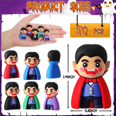 25 Pcs Halloween Mini Vampire Figurines Decorations Vampire Figures Miniatures Bulk for Halloween Ornament Party Favors Birthday Gift Goodie Bag Collectors and Display to Prank Hide and Seek in Saudi Arabia