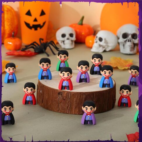 25 Pcs Halloween Mini Vampire Figurines Decorations Vampire Figures Miniatures Bulk for Halloween Ornament Party Favors Birthday Gift Goodie Bag Collectors and Display to Prank Hide and Seek in Saudi Arabia