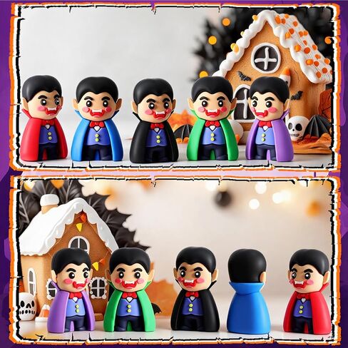 25 Pcs Halloween Mini Vampire Figurines Decorations Vampire Figures Miniatures Bulk for Halloween Ornament Party Favors Birthday Gift Goodie Bag Collectors and Display to Prank Hide and Seek in Saudi Arabia