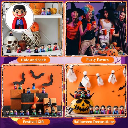 25 Pcs Halloween Mini Vampire Figurines Decorations Vampire Figures Miniatures Bulk for Halloween Ornament Party Favors Birthday Gift Goodie Bag Collectors and Display to Prank Hide and Seek in Saudi Arabia