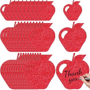 Fuutreo 120 Pcs Rosh Hashanah Apple Paper Cutouts Fall Bulletin Board Cutouts Glitter Mixed 3 Sizes Red Apple Paper Cut Outs for Thanksgiving Autumn Wall Decoration Classroom School Decor in Kuwait