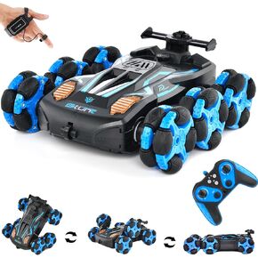 6WD الإيماءات استشعار سيارات RC STUNT ، 2.4 جيجا هرتز سيارات التحكم عن بُعد ، هدايا ألعاب للأطفال 8 9 10 11 12 سنة فتيان ، 360 درجة انجراف التناوب مع الضوء والموسيقى DMRC010-B in Kuwait
