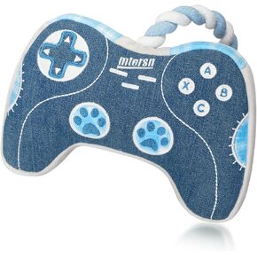 MTERSN Cute Squeaky Dog Toys : Blue Game Controller Plush Dog Toy and Funny Puppy Chew Toys with Full Crinkle Paper - Cool Pet Birthday Toys for Small, Medium and Large Dogs in Kuwait