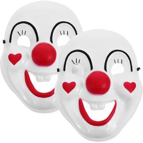 Amosfun 2pcs Clown Mask Prop for Halloween Cosplay Full Face Costume Accessory Hair for Parties and Festivals Fun for All Ages in Kuwait