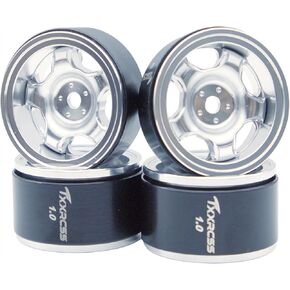 RC 1.0 Beadlock Wheels Offsets -2 Aluminum Rims For AX24 1/18 1/24 Scale SCX24 Deadbolt RC Crawler Car Wheels Upgrades 4Pc (Blue Black) in Kuwait