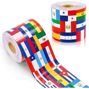 65.6 Ft Hispanic Heritage Month Bulletin Board Border Latino American Spanish Flag Die Cut Border Trim Roll for Home Classroom Party Wall Decoration in Kuwait