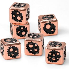 النرد المعدني D6 ، 6 مجموعة من الجوانب من 6 ، Zhoorqi فيروس موضوع D6 dices لهدايا DND ، ثقيلة ومتوازنة （الفيروس الأبيض）） in Kuwait