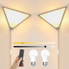 2 Pack Corner Light with 9W LED Bulb and Remote, 3 Color Temperature Corner Lamp, Dimmable Plug in Pendant Lights for Ceiling with Acrylic Shade, Plug in Ceiling Light for Living Room, Bedroom in Saudi Arabia