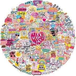 200PCS Inspirational Stickers, Transparent Motivational Water Bottle Stickers for Adults Students Teens Coworkers, Positive Affirmation Sticker for Scrapbook Planner Journal Vision Board Supplies in Saudi Arabia