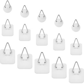 15pcs Self Adhesive Picture Hangers,Stick on Picture Hangers, No Nails Required, Quick Stick Pictures Hanger, for Pictures Frames, Foam Board, and Wall Art,Round and Square in Saudi Arabia