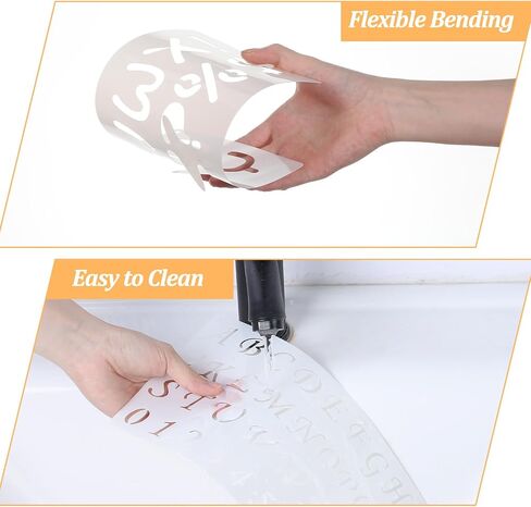 15 Pack Letter Stencils for Painting, Reusable Alphabet Stencils Plastic Letter and Number Stencil Templates Kit for Scrapbook, DIY Crafts, Art Projects (1/2, 3/4, 1, 2 Inch) in Saudi Arabia