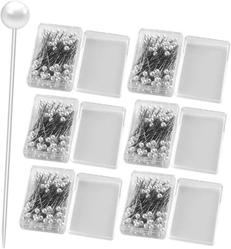 1set Pearl Head Pins for Sewing Quilting and Crafting Durable Easy to Handle for DIY Wedding Decor and Corsages Plated Design 600pcs in Saudi Arabia