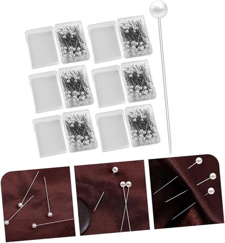 1set Pearl Head Pins for Sewing Quilting and Crafting Durable Easy to Handle for DIY Wedding Decor and Corsages Plated Design 600pcs in Saudi Arabia
