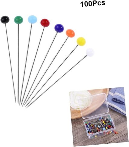 Artibetter 100Pcs Glass Head Multicolor Sewing Pins Head Pin Durable and for DIY Sewing Crafts Quilting and Needlework Projects in Saudi Arabia
