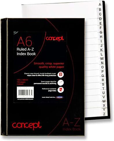 Concept Notebook A6 Lined Hardcover Notebook, Premium Paper, Ruled Journal Notebook, Address Book, Organiser, Student & Teacher Planner, Perfect for School, Office & Home in Saudi Arabia