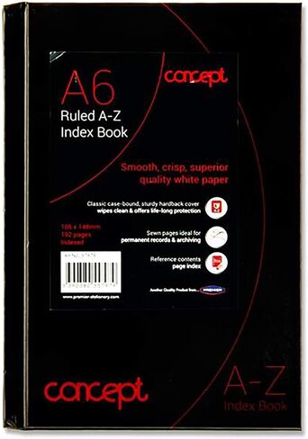 Concept Notebook A6 Lined Hardcover Notebook, Premium Paper, Ruled Journal Notebook, Address Book, Organiser, Student & Teacher Planner, Perfect for School, Office & Home in Saudi Arabia