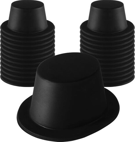 SATINIOR Top Hat 24 Pieces Black Plastic Top Hat for Women Magician Costume for Men Child Kids Birthday Party Supplies in Saudi Arabia