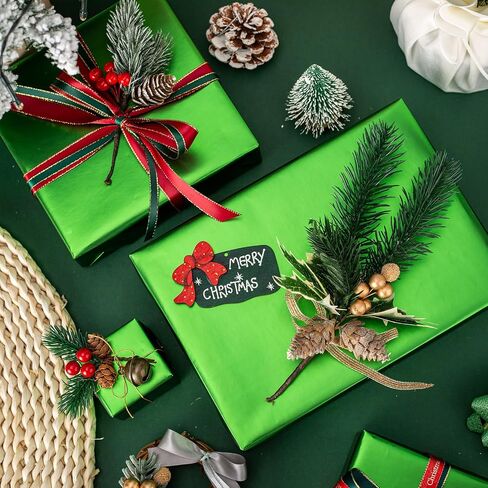 Garbendy Green Wrapping Paper - Solid Color Metallic Sparkle Paper Perfect for Father's Day, Birthday, Wedding, Baby Shower, Party - 17 Inch X 33 Feet in Kuwait