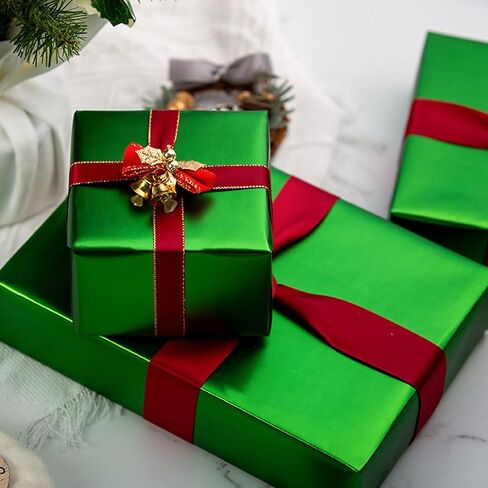Garbendy Green Wrapping Paper - Solid Color Metallic Sparkle Paper Perfect for Father's Day, Birthday, Wedding, Baby Shower, Party - 17 Inch X 33 Feet in Kuwait