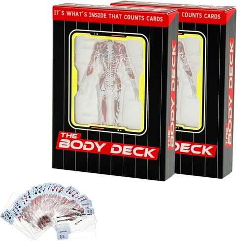 The Body Deck, Funny Transparent Human Anatomy Playing Cards, 3D Human Body Images Skeleton Waterproof Transparent Playing Cards-for Anatomy Enthusiasts (1PCS) in Saudi Arabia