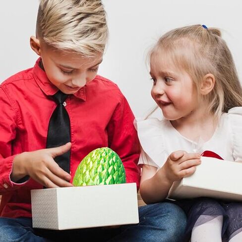 3D Printed Dragon Egg, Dragon Eggs with Dragon Inside, Articulated Crystal Dragon Fidget Toy, Dinosaur Eggs Toy, Fidget Toy for Teen Boy Kid (Green) in Saudi Arabia