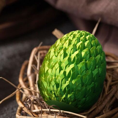 3D Printed Dragon Egg, Dragon Eggs with Dragon Inside, Articulated Crystal Dragon Fidget Toy, Dinosaur Eggs Toy, Fidget Toy for Teen Boy Kid (Green) in Saudi Arabia