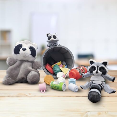 POSSUM PLUSHIE والتماثيل المفصلية حزمة ، حزمة مع الصندوق MINI BIOHAZARD ، هدية حيوانية مضحكة ، هدية مكتب فريدة من نوعها ، ملحقات مكتب لطيف ، ديكور المنزل كاواي ، فكرة عيد ميلاد in Kuwait