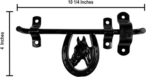 Dutch Ranch Heavy Duty Steel Barn Stall Door Latch, Black, Fits Left or Right Doors, Decorative Horse Stall Hardware, Made in USA in Saudi Arabia