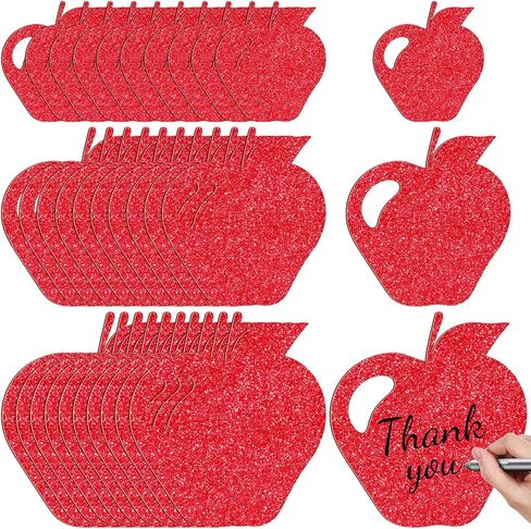 Fuutreo 120 Pcs Rosh Hashanah Apple Paper Cutouts Fall Bulletin Board Cutouts Glitter Mixed 3 Sizes Red Apple Paper Cut Outs for Thanksgiving Autumn Wall Decoration Classroom School Decor in Kuwait
