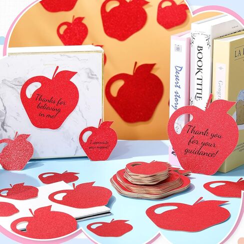 Fuutreo 120 Pcs Rosh Hashanah Apple Paper Cutouts Fall Bulletin Board Cutouts Glitter Mixed 3 Sizes Red Apple Paper Cut Outs for Thanksgiving Autumn Wall Decoration Classroom School Decor in Kuwait