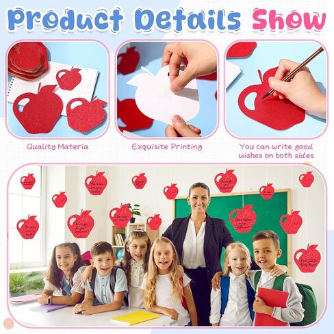 Fuutreo 120 Pcs Rosh Hashanah Apple Paper Cutouts Fall Bulletin Board Cutouts Glitter Mixed 3 Sizes Red Apple Paper Cut Outs for Thanksgiving Autumn Wall Decoration Classroom School Decor in Kuwait