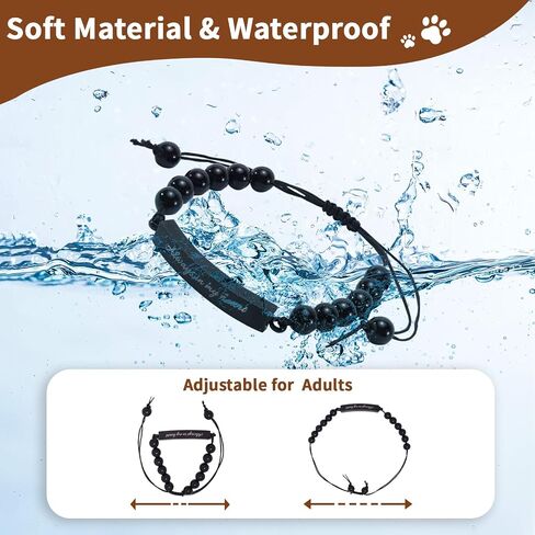 Paw Memorial Bracelet for Dog Cat, Sympathy Gift for Loss of Beloved Pet, Rainbow Bridge Memorial Gift for Pet Lovers, Adjustable Pet Keepsake Bracelet with Heart Charm, Matte in Kuwait