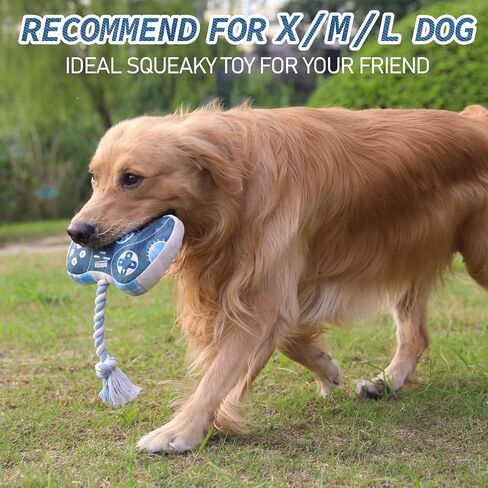 MTERSN Cute Squeaky Dog Toys : Blue Game Controller Plush Dog Toy and Funny Puppy Chew Toys with Full Crinkle Paper - Cool Pet Birthday Toys for Small, Medium and Large Dogs in Kuwait